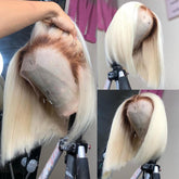 Deep Part Brown Roots Ombre Blonde 613 BOB 13*6 Lace Frontal Wig